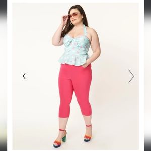 NWT Unique Vintage HOT Pink Cary Capris